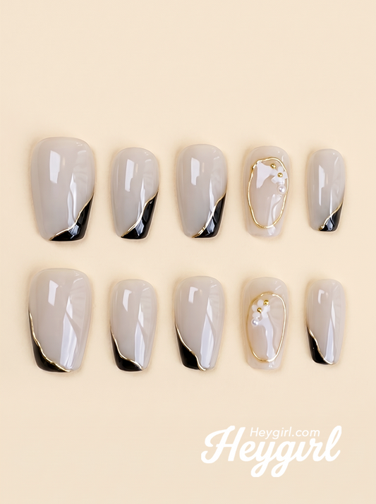 Gilded Veil | Nude Black Gold Contour