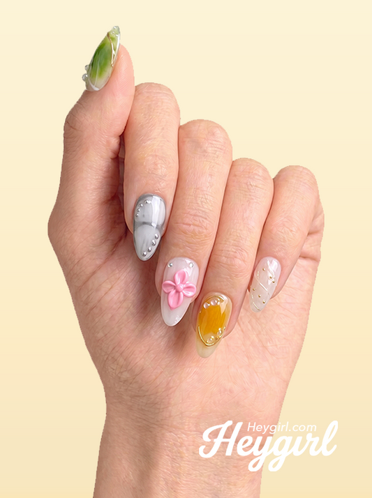 Botanical Glow | 3D Floral Amber & Jade
