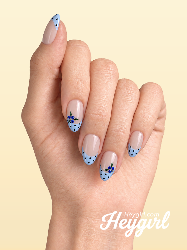 Azure Bloom | Polka Dot Blue French