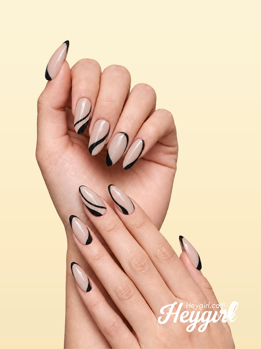 Noir Contour | Minimalist Nude Press-On Nails