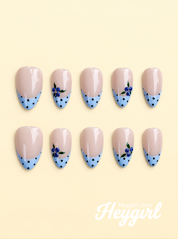 Azure Bloom | Polka Dot Blue French