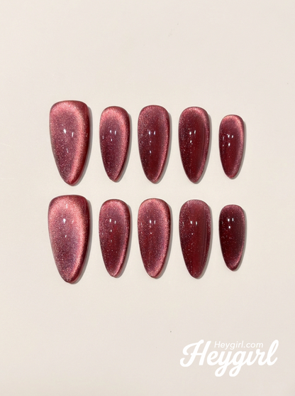 Deep Garnet | Velvet Wine Cat Eye