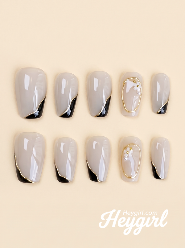 Gilded Veil | Nude Black Gold Contour